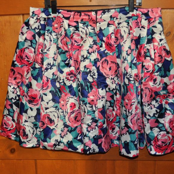 Skirt women's Retro Vintage floral-print A-Line Summer Midi Pleated Skirt - Picture 3 of 4